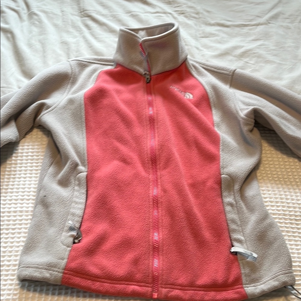 The North Face Khumbu Pink and Gray Fleece Jacket
